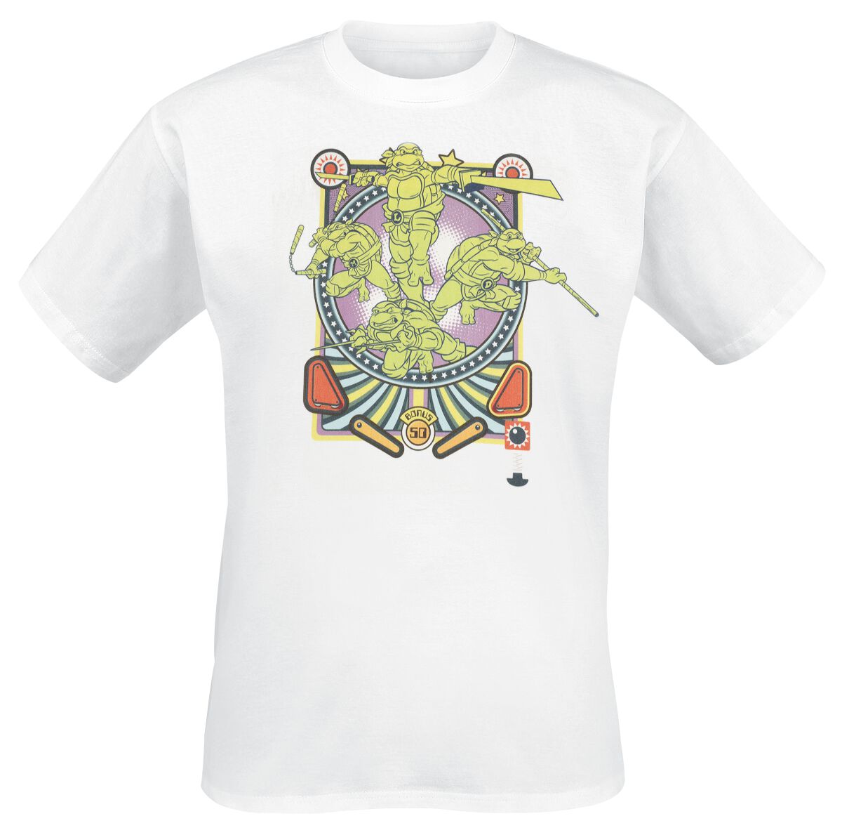 Teenage Mutant Ninja Turtles T-Shirt - Team - S bis XXL - für Männer - Größe XXL - weiß  - Lizenzierter Fanartikel