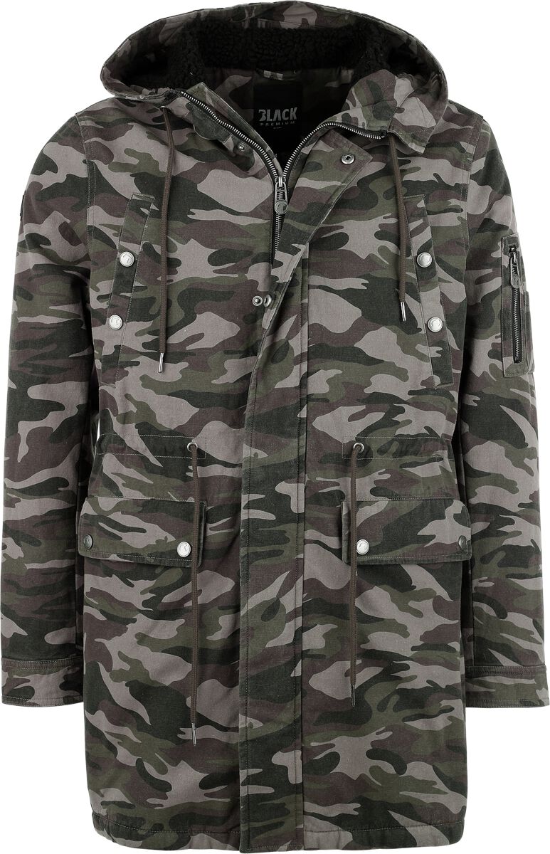 4068143251150 - Camouflage Parka mit Teddyfutter Winterjacke schwarz in M