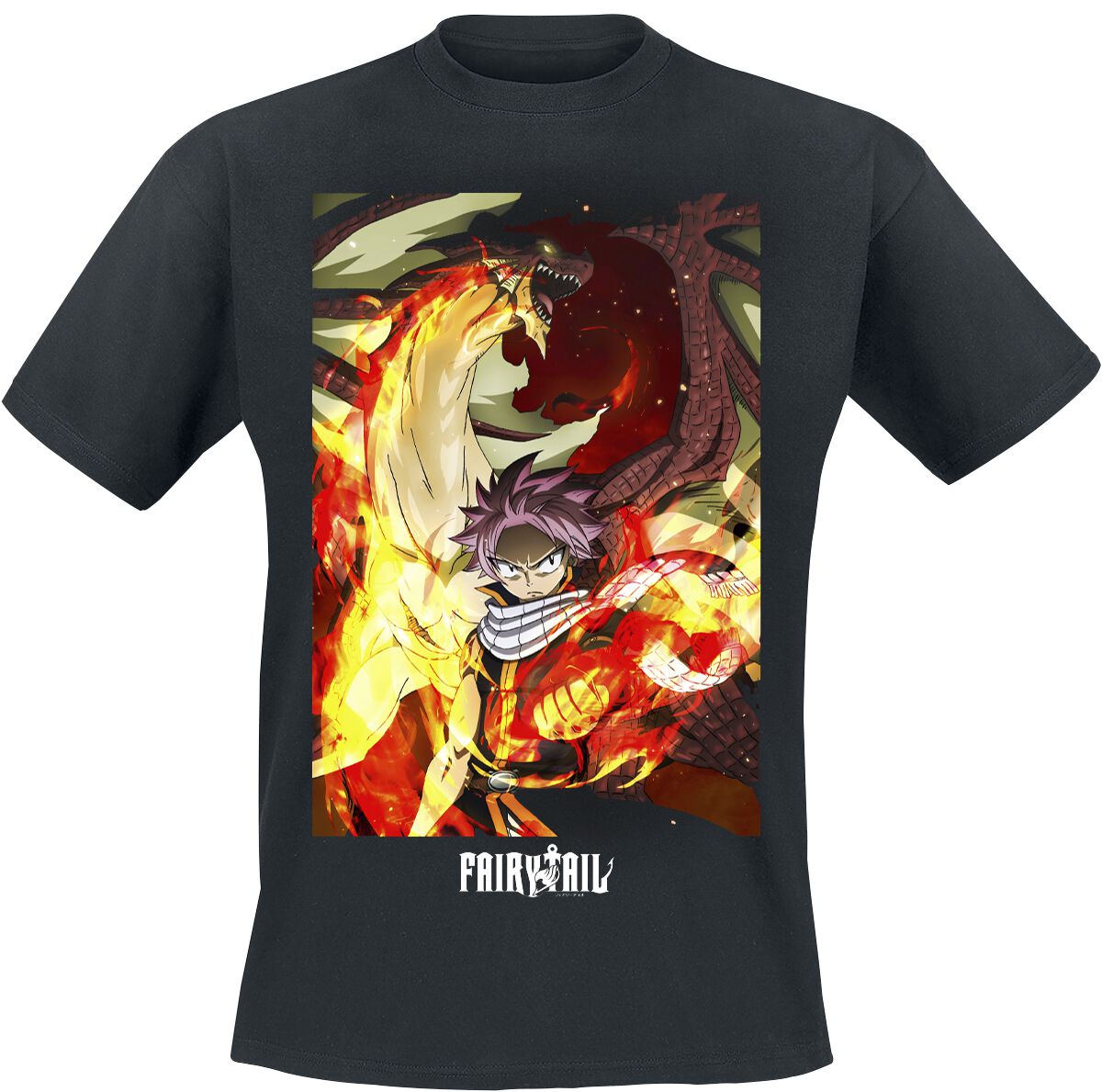 Fairy Tail - Anime T-Shirt - Fight - S bis XL - für Männer - Größe M - schwarz  - Lizenzierter Fanartikel