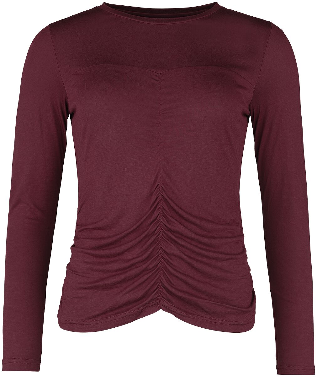 Image of Maglia Maniche Lunghe di Black Premium by EMP - Long sleeve with gathered sleeves - S a 5XL - Donna - bordeaux