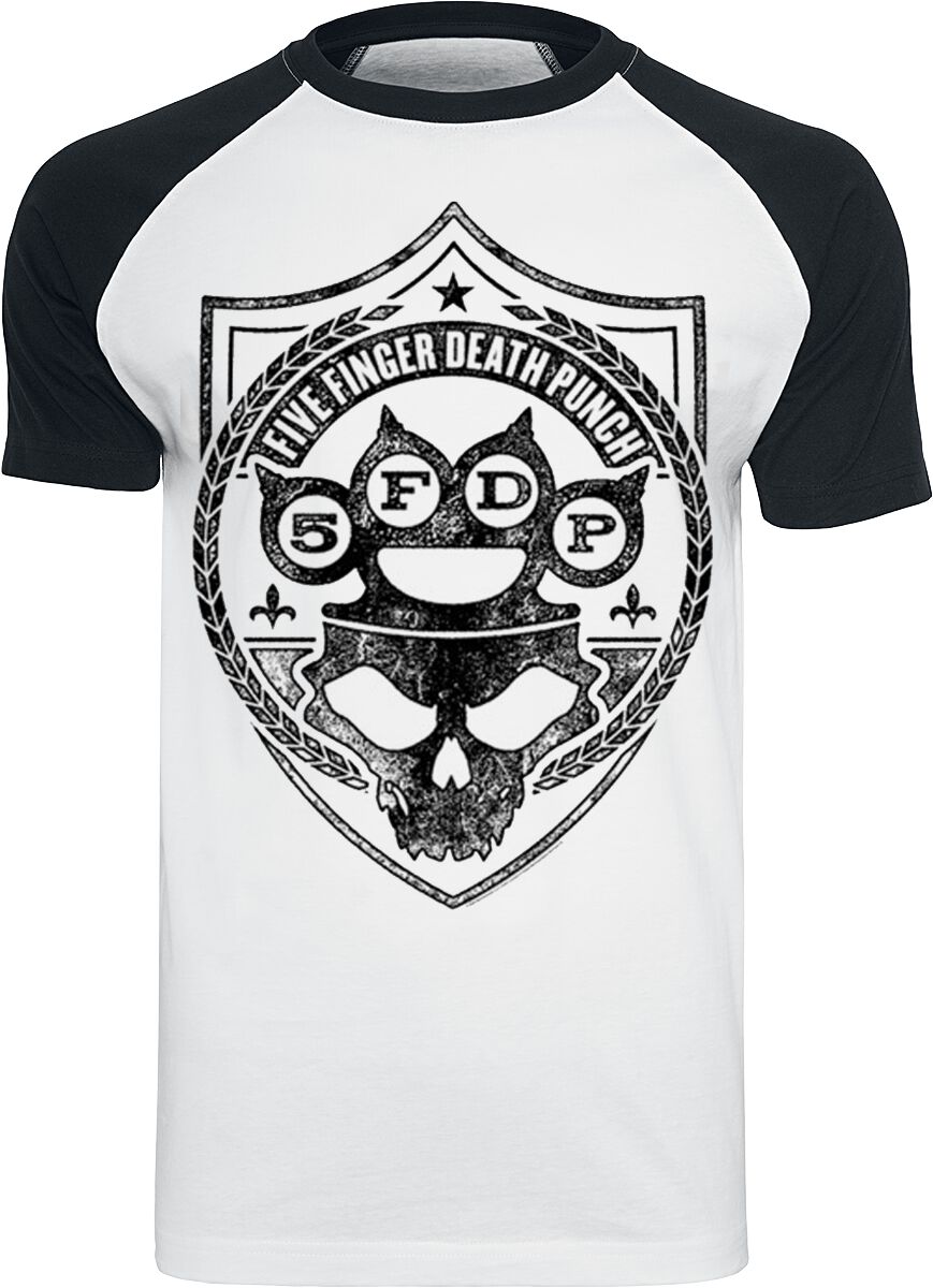 Five Finger Death Punch Punch Shield T-Shirt white black