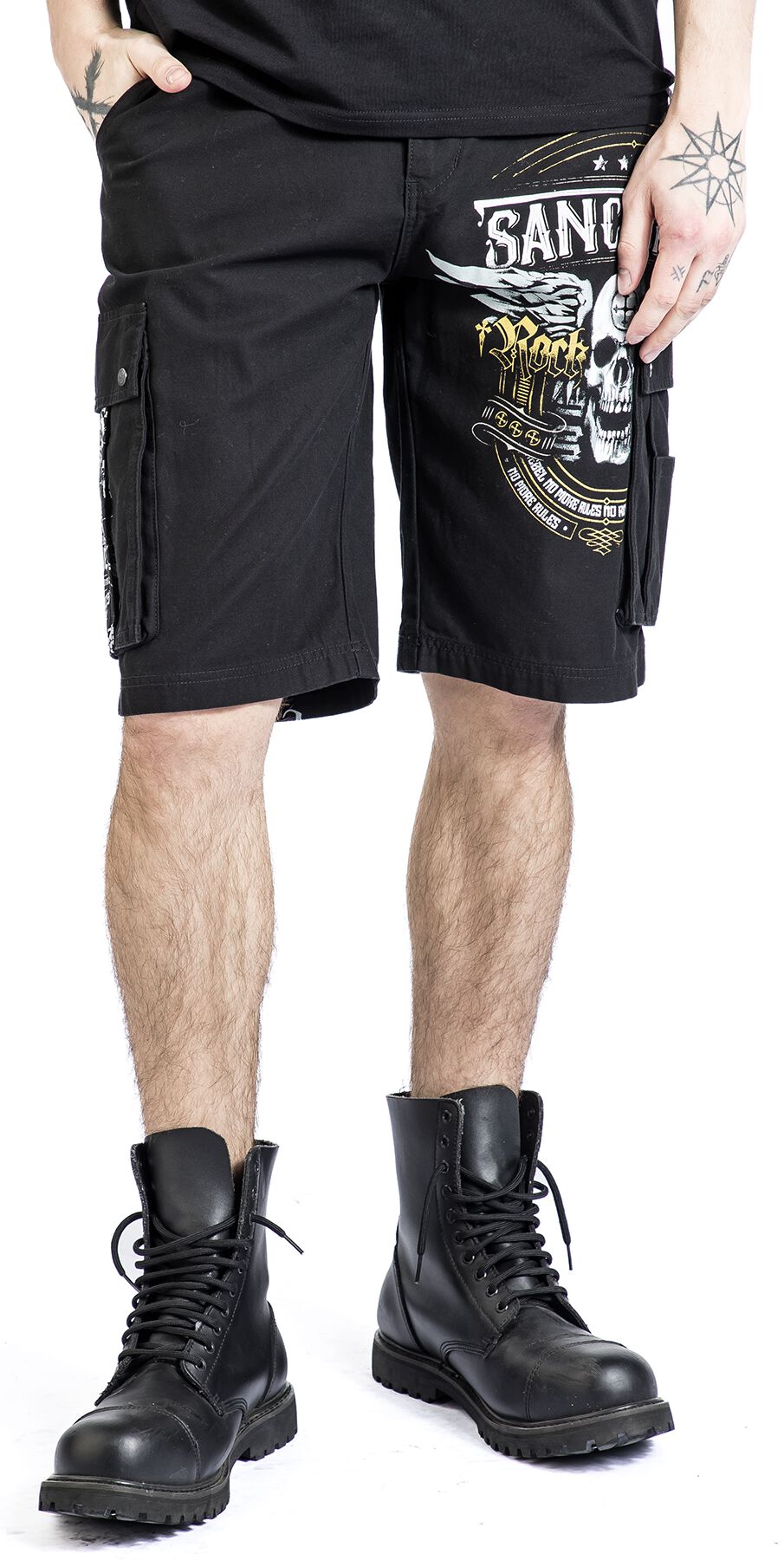 Shorts with Skull Buttons | Rock Rebel by EMP Short | EMP 