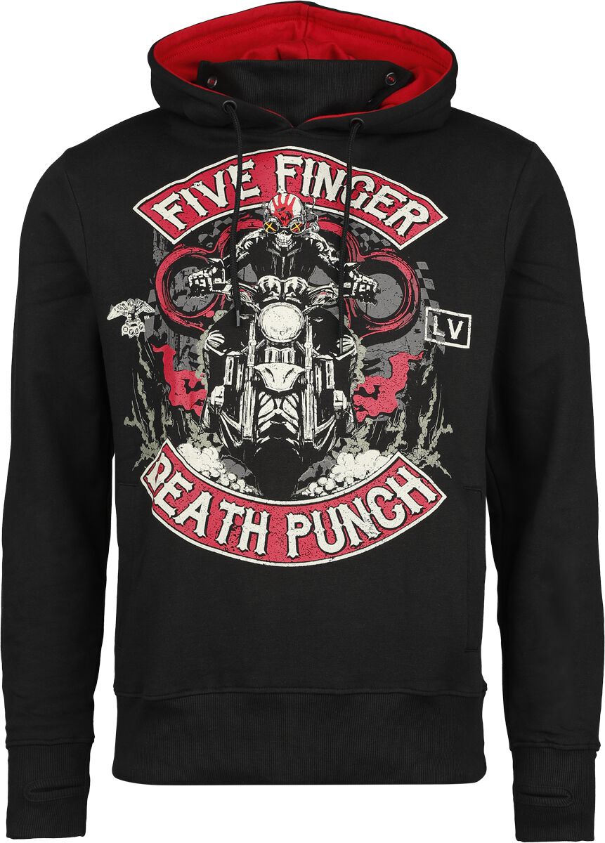 Five Finger Death Punch Biker Badge Kapuzenpullover schwarz in XL