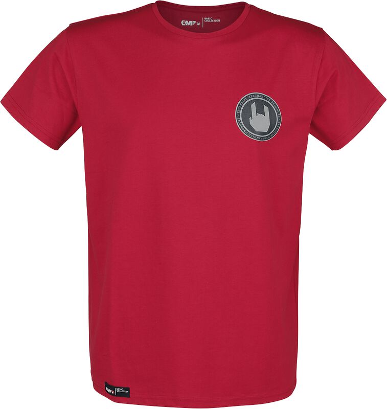 Rotes T-Shirt mit Rundhalsausschnitt