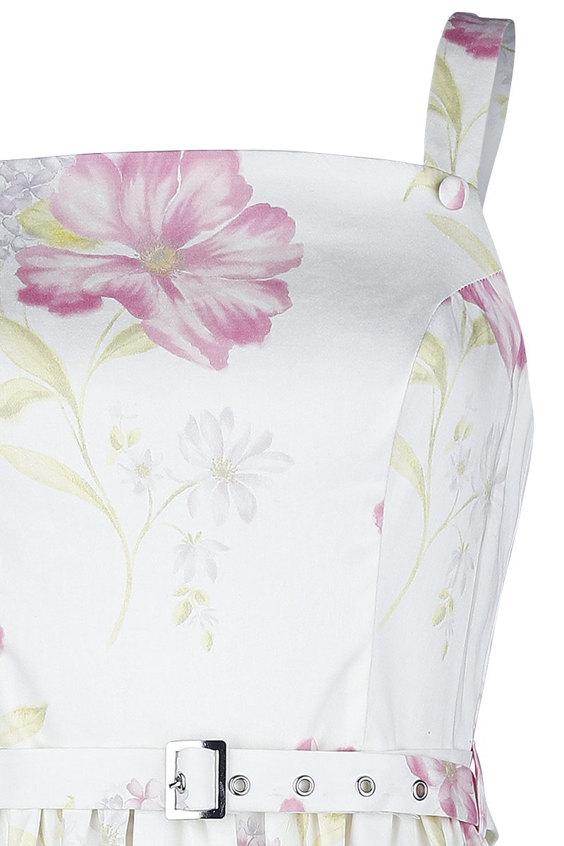 H&R London Carly Floral Swing Dress Mittellanges Kleid multicolor