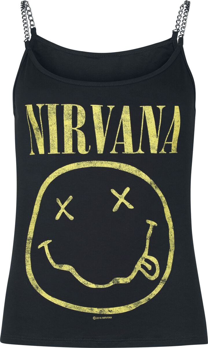 Nirvana Top - Smiley - S till XXL - Damer - sort