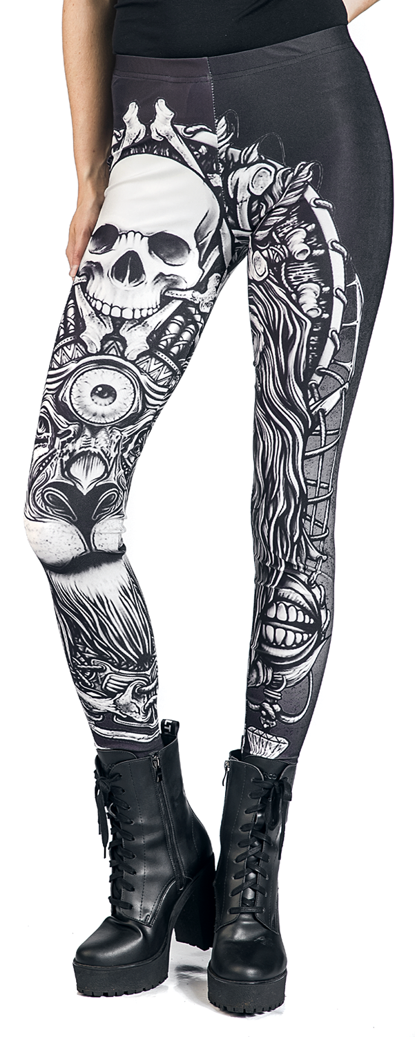 Ocultica Skull Leggings Leggings schwarz grau