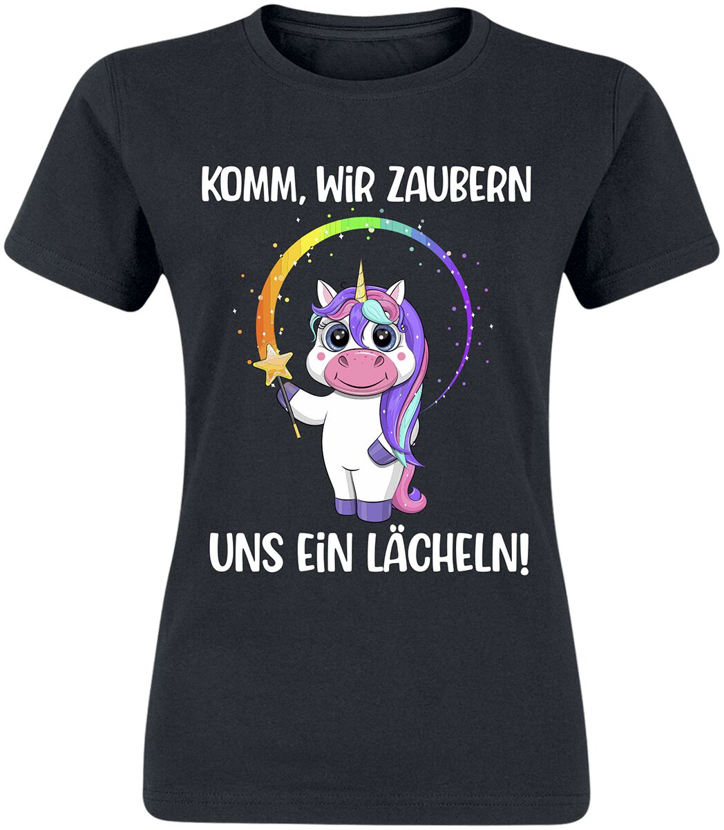 Tierisch Komm, wir zaubern uns ein lächeln! T-Shirt schwarz