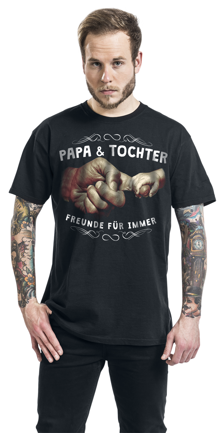 Familie & Freunde Funshirt - Familie und Freunde - Papa & Tochter T-Shirt schwarz