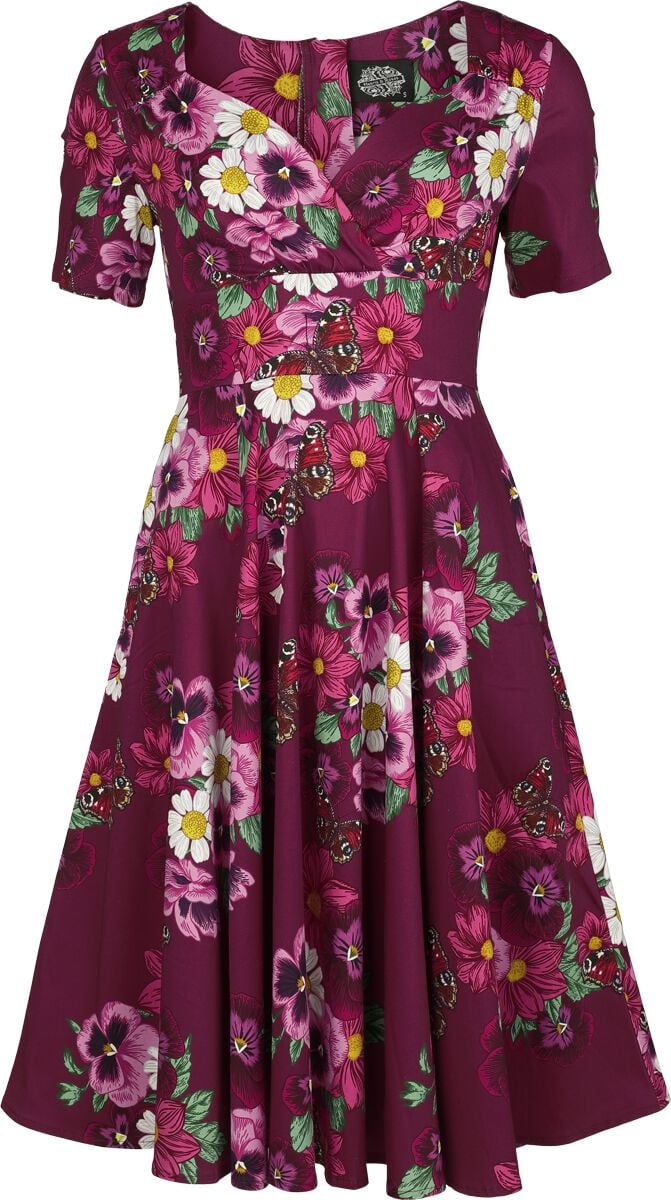 Robe mi-longue Rockabilly de H&R London - Wild Violet - Robe Swing - S à 4XL - pour Femme - multicolore