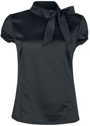 Schwarzes T- Shirt mit Knotendetail