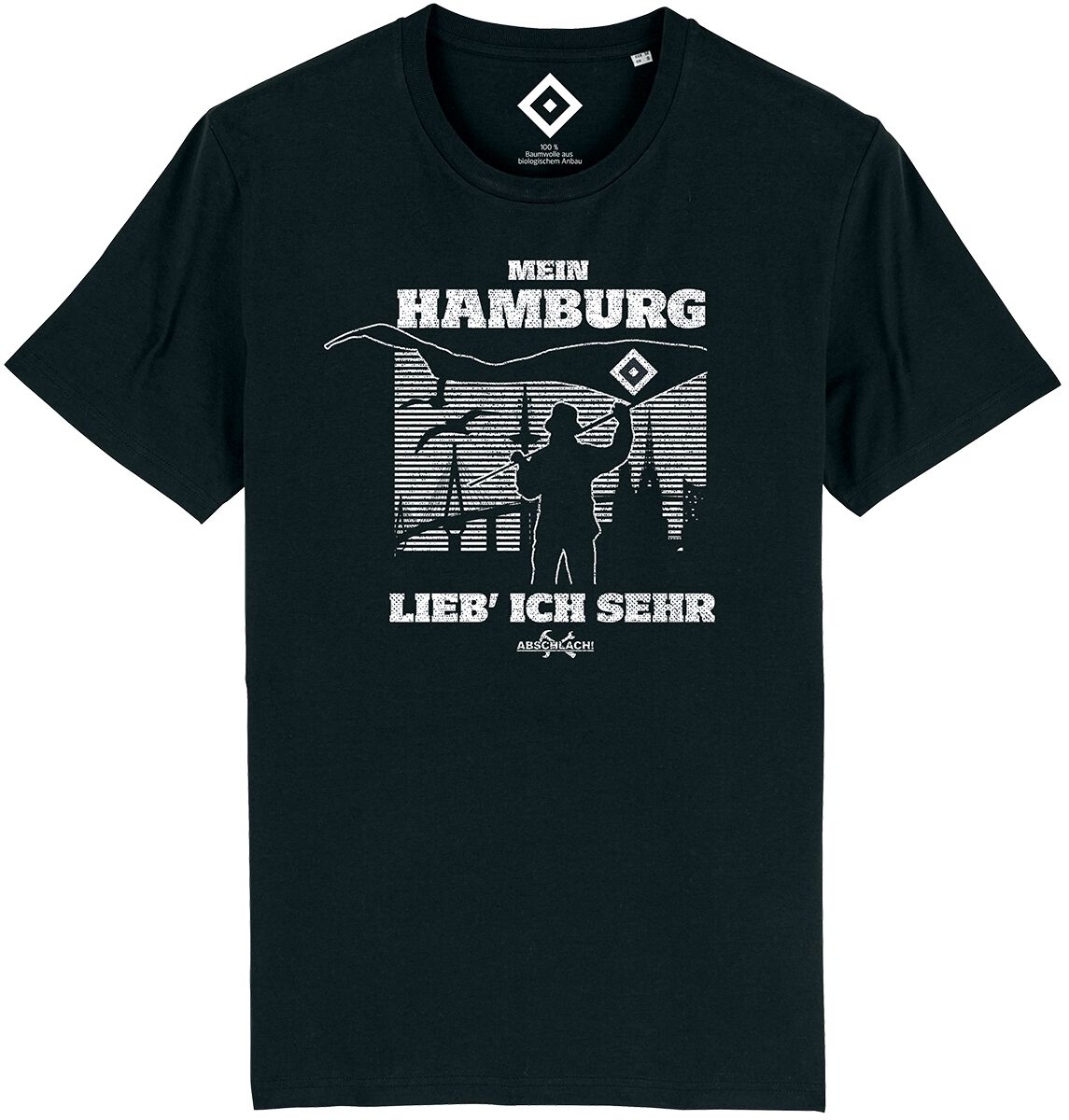 Hamburger SV T-Shirt - Mein Hamburg - Abschlach! - S bis 4XL - für Männer - Größe S - schwarz