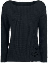 Destroyed Sweater, Black Premium by EMP, Strickpullover
