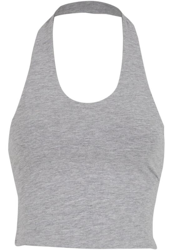 Top  de Urban Classics - Top básico con cuello para mujer - Mujer - Gris/Melé