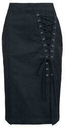 Skirt With Lacing Detail, Gothicana by EMP, Mittellanger Rock