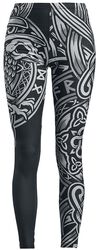 Schwarze Leggings mit keltisch anmutendem Print, Black Premium by EMP, Leggings