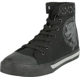 Sneaker with Wolf an Arrow Print, Black Premium by EMP, Sneaker high