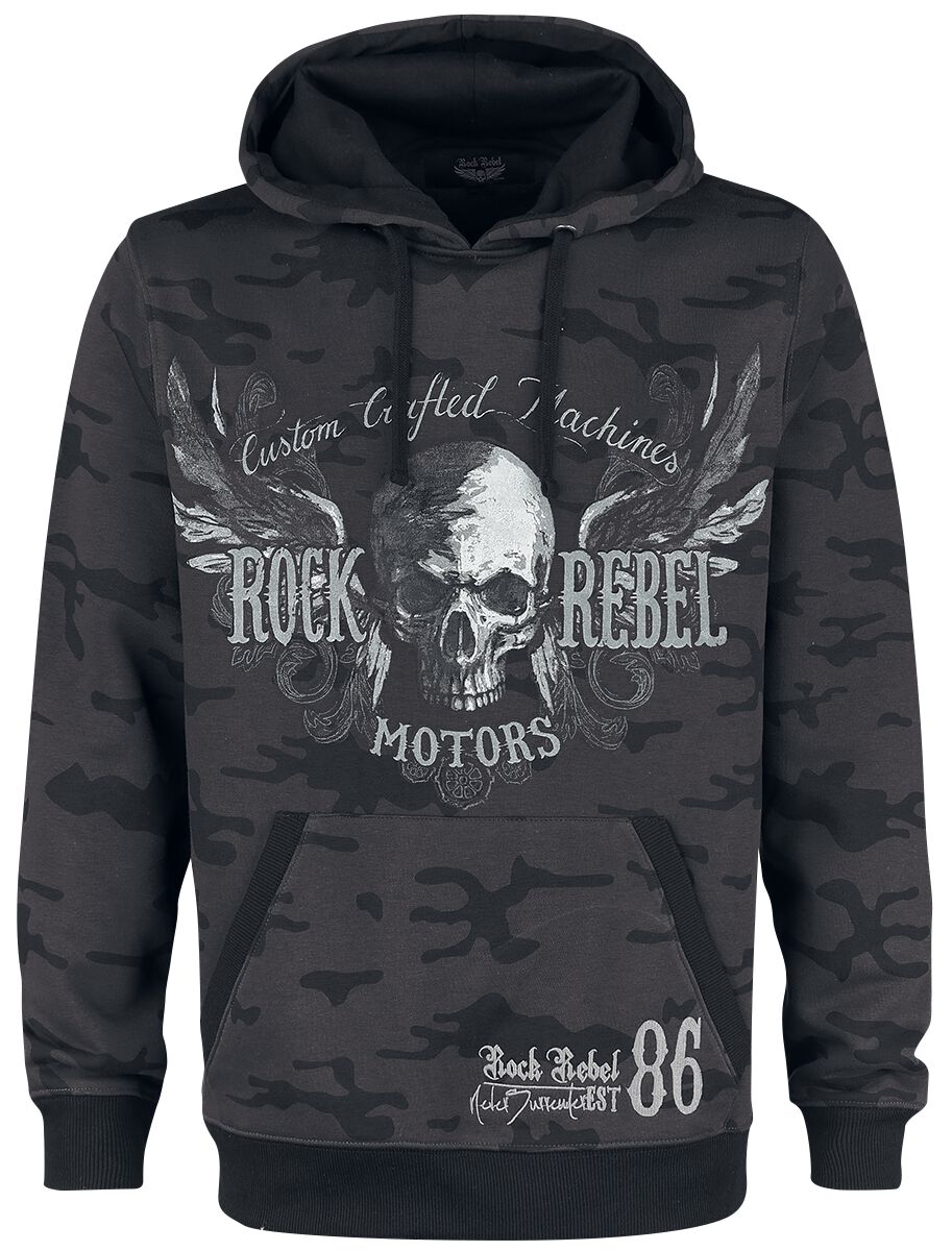 Levně Rock Rebel by EMP Bodies Mikina s kapucí tmavě šedá