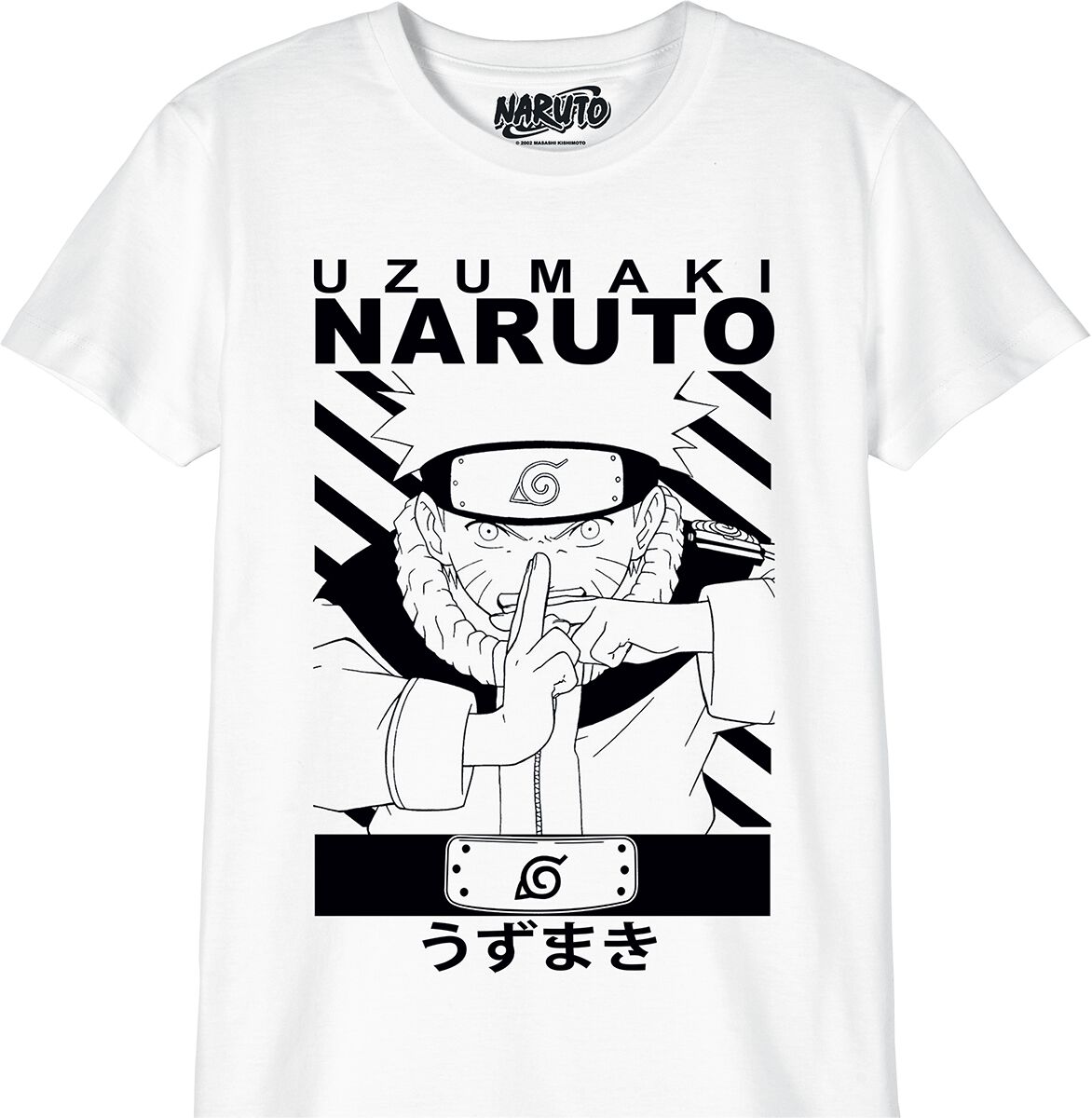 Naruto - Anime T-Shirt für Kinder - Kids - Uzumaki - für Mädchen & Jungen - weiß  - Lizenzierter Fanartikel