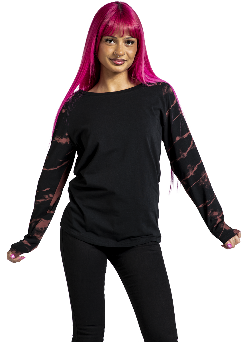 Thumbnail - RED by EMP Langarmshirt mit Raglanärmeln Langarmshirt schwarz rot in M