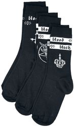 Dreierpack Socken, Black Blood by Gothicana, Socken
