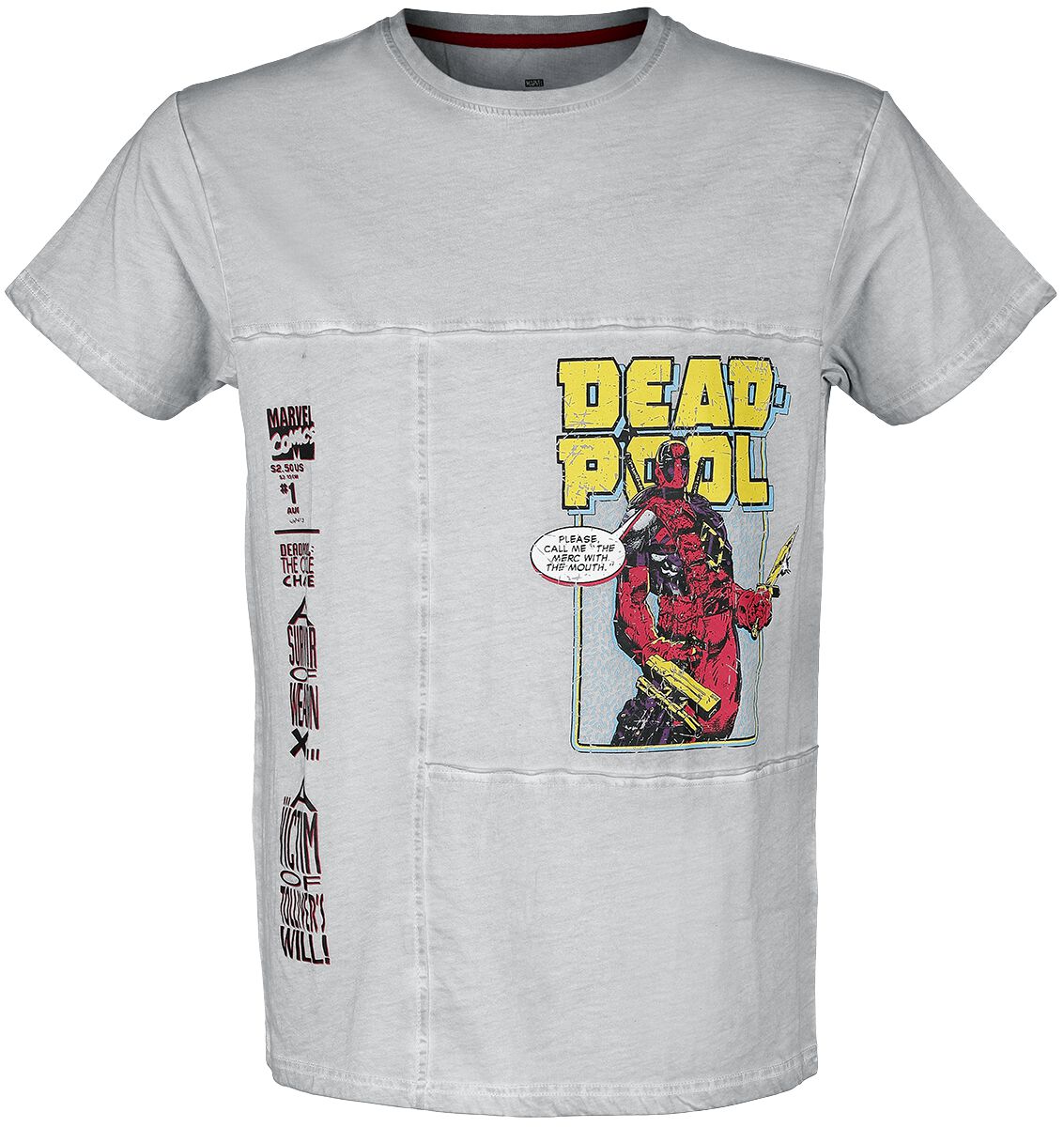 Deadpool - Marvel T-Shirt - 90 - S - für Männer - Größe S - grau  - EMP exklusives Merchandise!