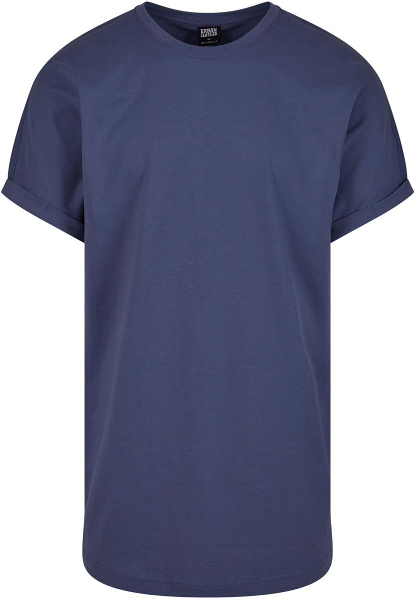 Levně Urban Classics Dlouhé tričko se zahnutými manžety Tričko modrá