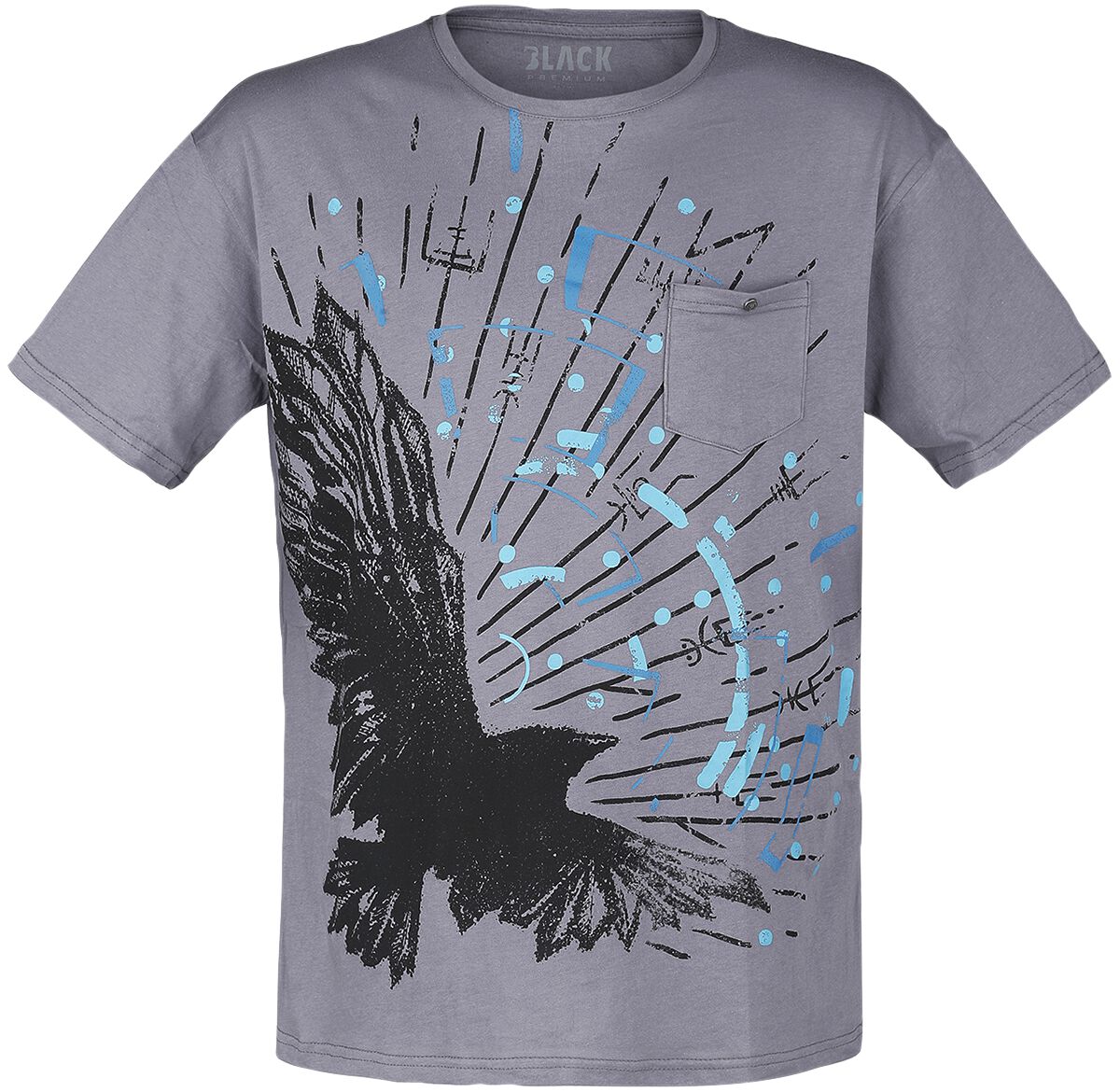 T-Shirt mit Rabenprint T-Shirt lila von Black Premium by EMP