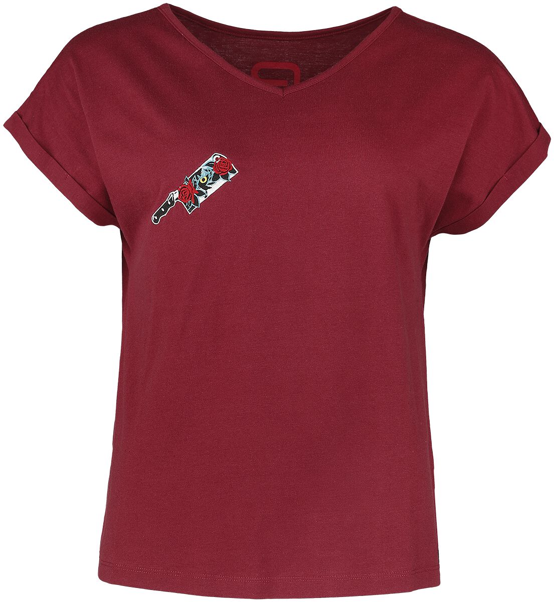 T-Shirt mit Oldschool Stickerei T-Shirt bordeaux von RED by EMP