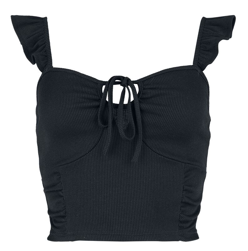Crop Top With Ruffles And Lacing