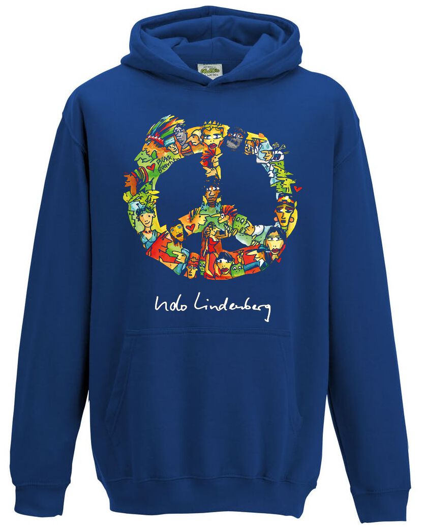 Udo Lindenberg & Das Panik-Orchester Kapuzenpullover für Kinder - Peace Hoodie Kids - für Mädchen & Jungen - blau