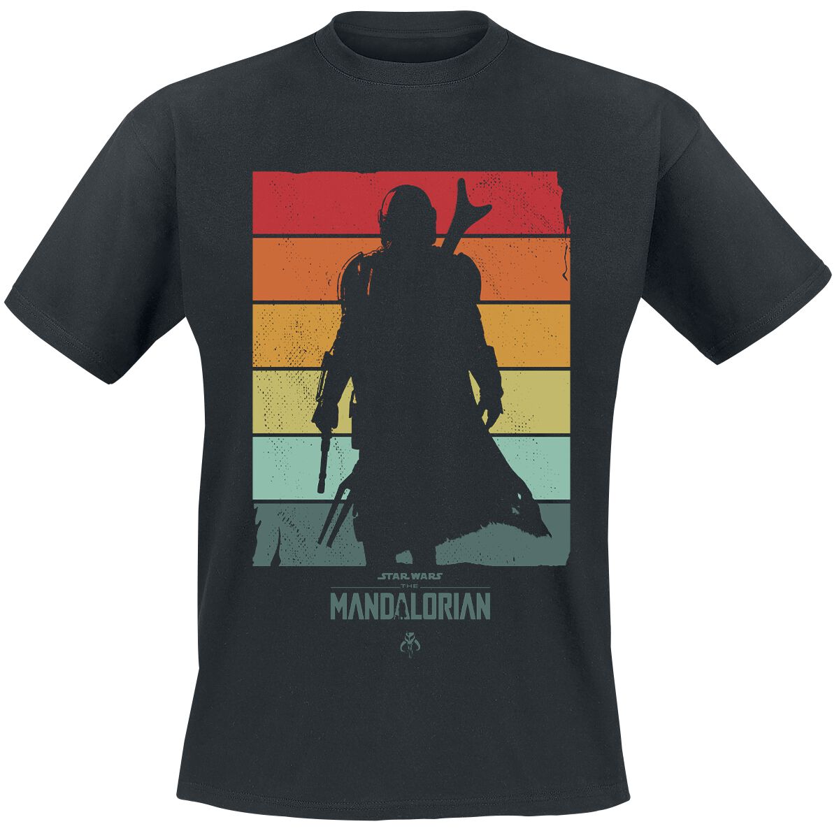 Star Wars T-Shirt - The Mandalorian - Spectrum - L bis XXL - für Männer - Größe L - schwarz  - Lizenzierter Fanartikel