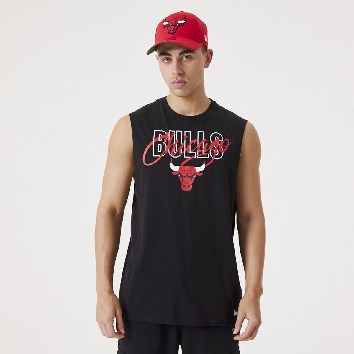 Levně New Era - NBA Tričko Script - Chicago Bulls bez rukávů Tank top černá