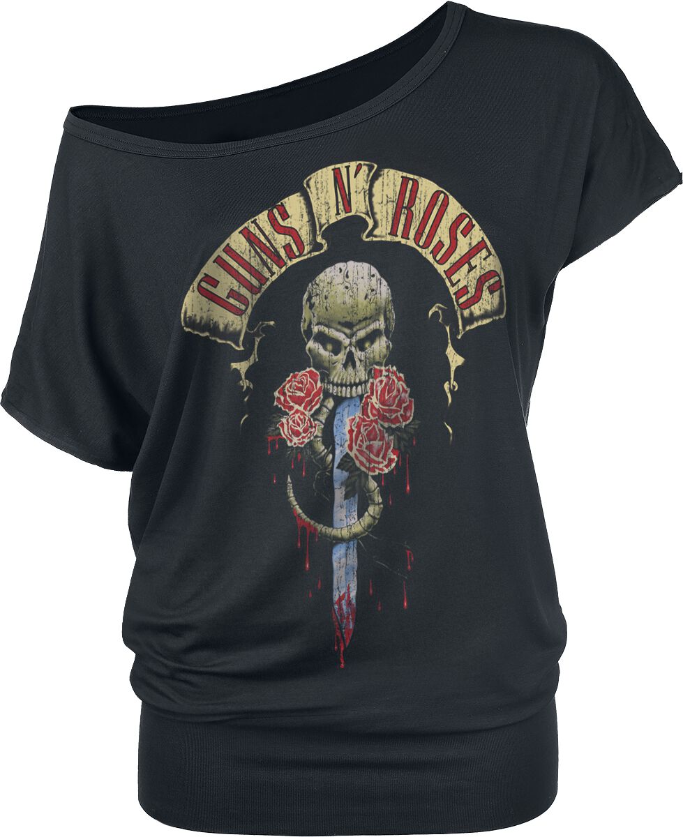 Guns N` Roses T-Shirt - Dripping Dagger - S bis M - für Damen - Größe M - schwarz  - EMP exklusives Merchandise!