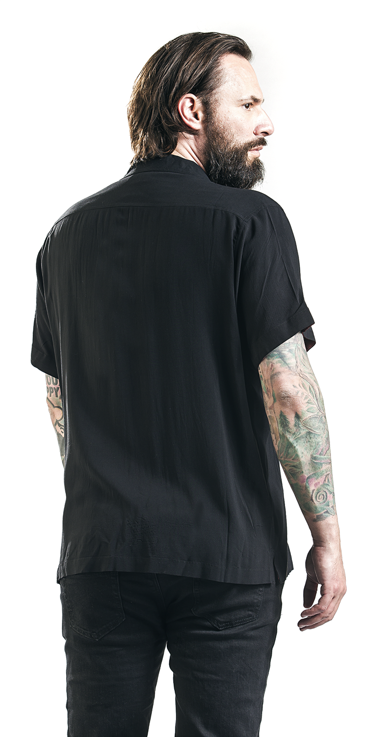 Chet Rock Lucky Stripe Bowling Shirt Kurzarmhemd schwarz rot