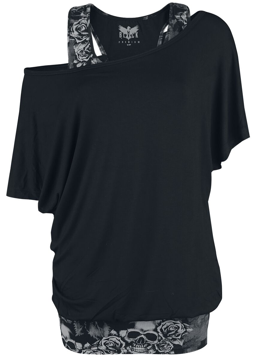 Black Premium by EMP T-Shirt - When The Heart Rules The Mind - XS bis 5XL - für Damen - Größe 4XL - schwarz/grau