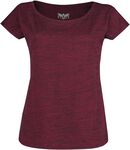 Rotes T-Shirt in Melange-Optik, Black Premium by EMP, T-Shirt