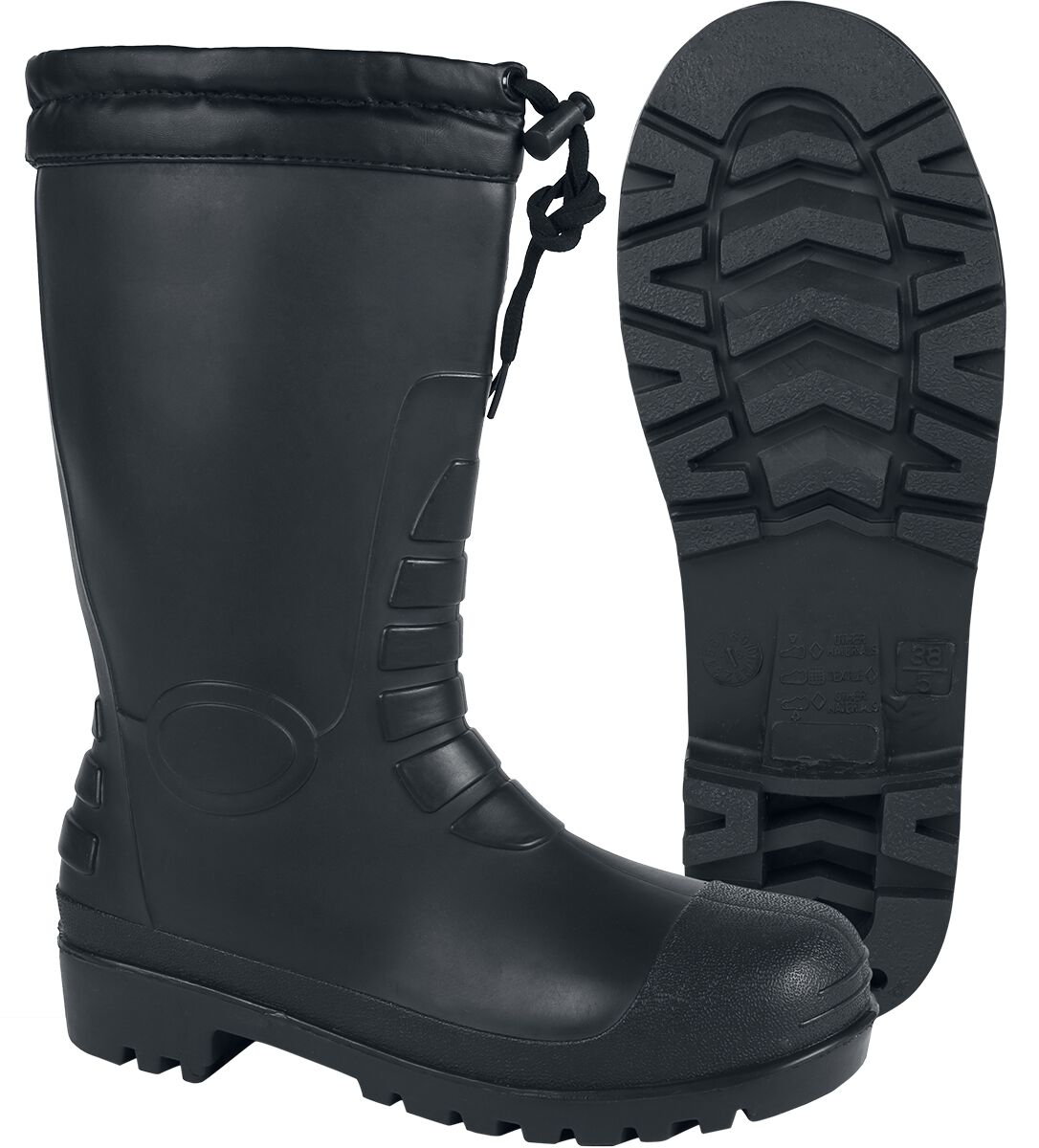 Image of Stivali di gomma di Brandit - Everglade Wellington Boots with Lining - EU42 a EU44 - Unisex - nero