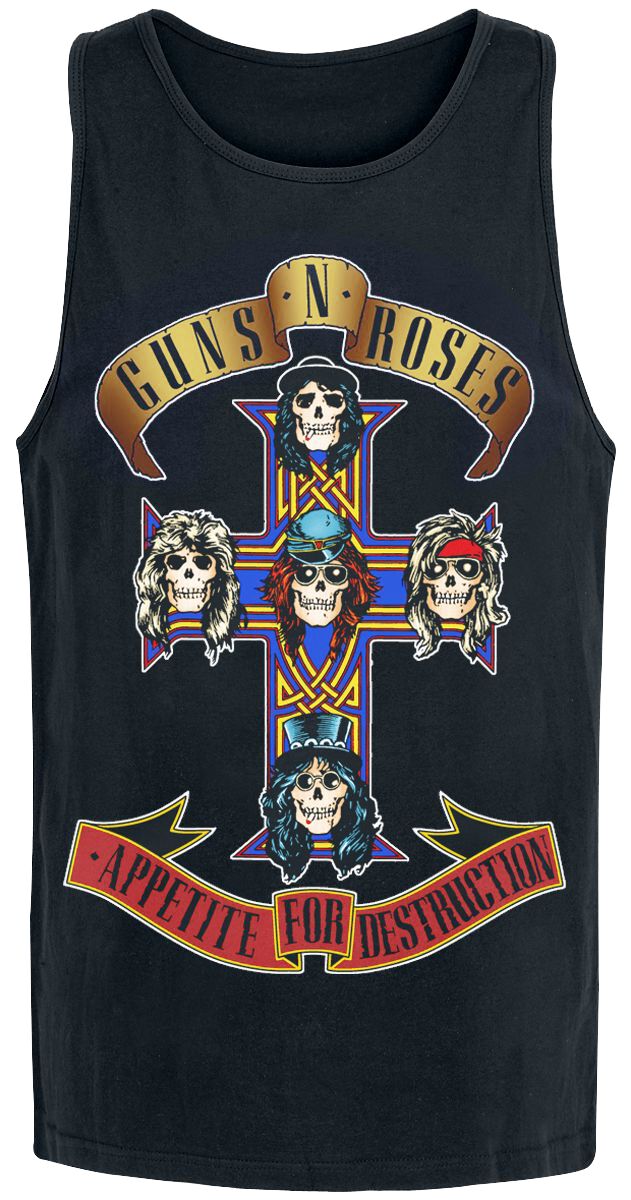 Guns N` Roses Tank-Top - Appetite For Destruction - S bis XXL - für Männer - Größe L - schwarz  - Lizenziertes Merchandise!