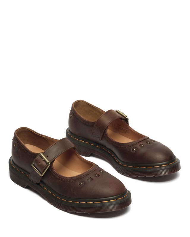 0190665785555 - Mary Jane Flower Ballerina braun in EU39