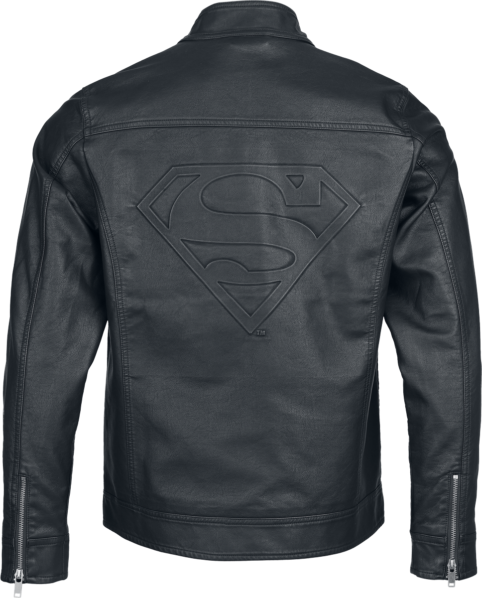 Thumbnail - Superman Superman Kunstlederjacke schwarz in M