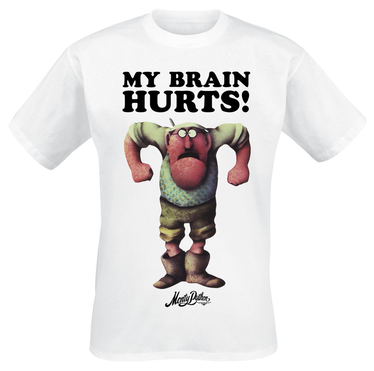 T-Shirt Manches courtes de Monty Python - My Brain Hurts - S à L - pour Homme - blanc