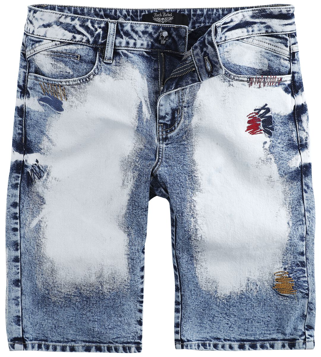 Rock Rebel by EMP Shorts With Bleached Details Short blue in 31