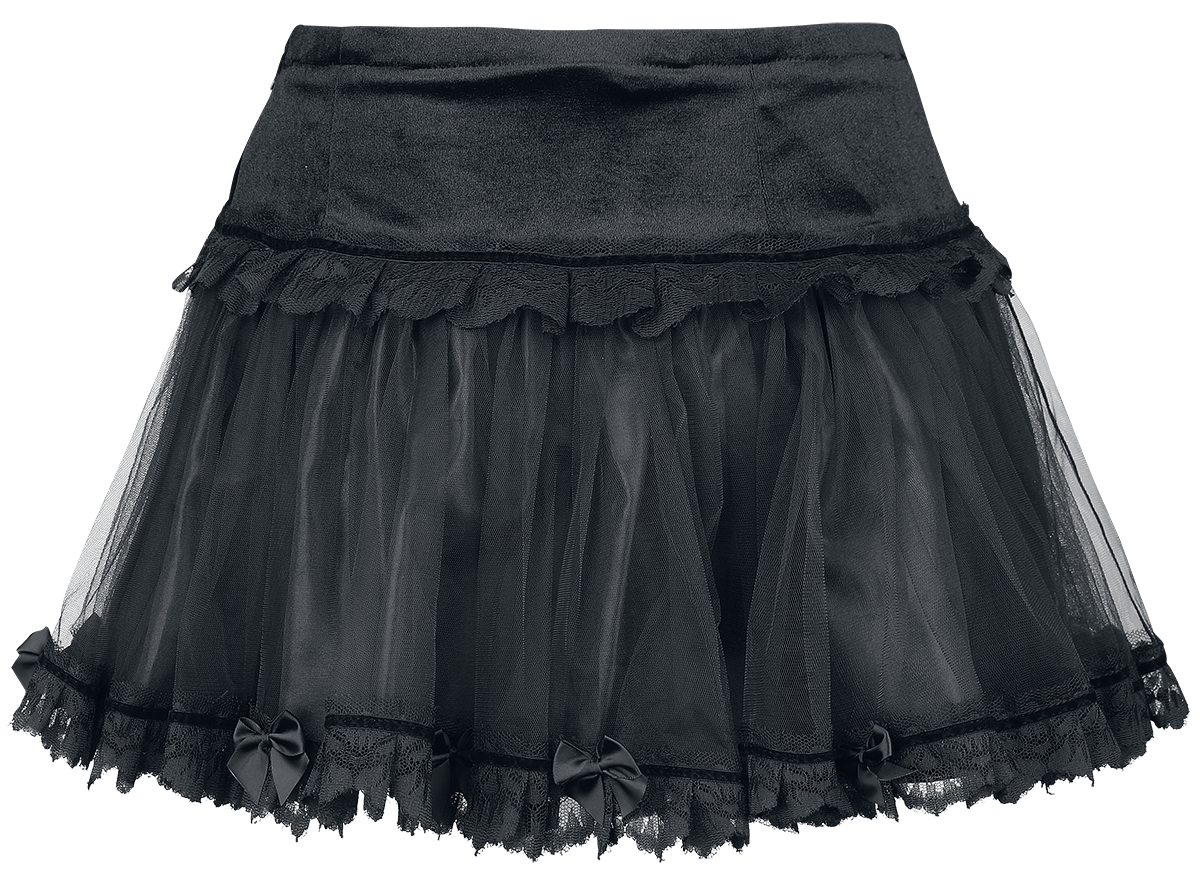 Sinister Gothic - Mittelalter Kurzer Rock - Gothic Skirt - M bis XXL - für Damen - Größe M - schwarz