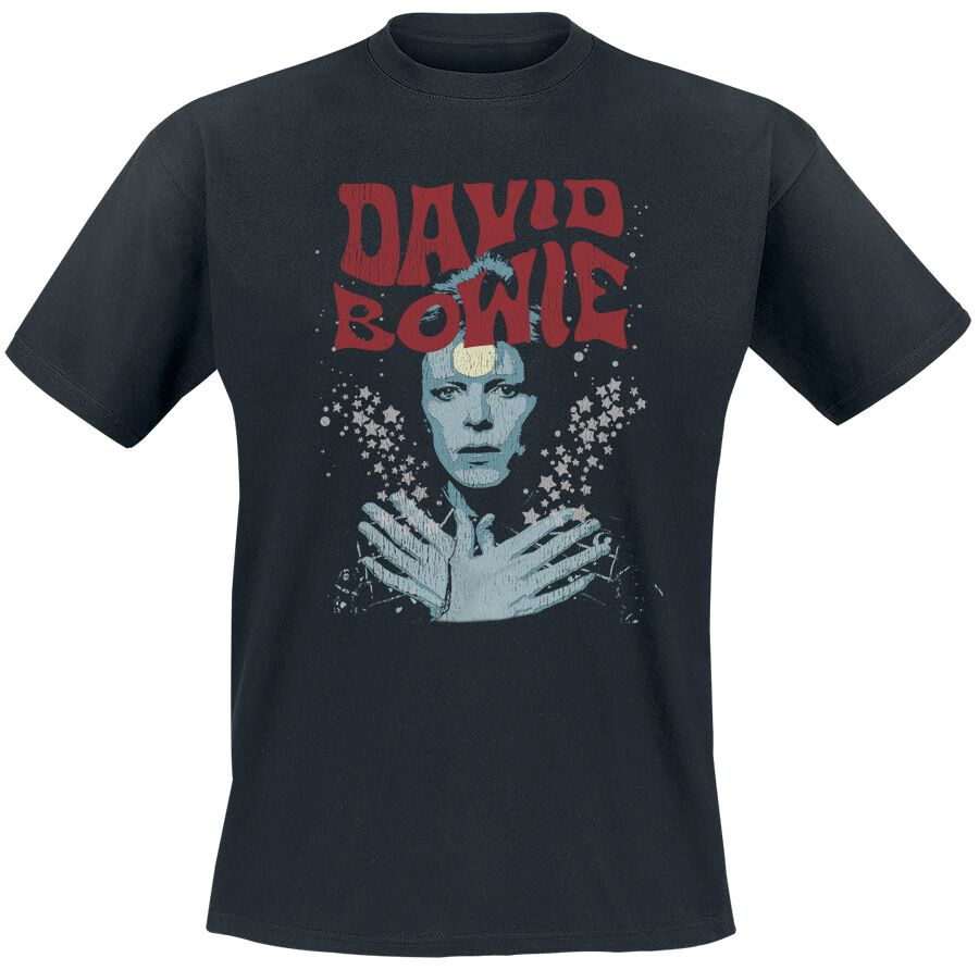 David Bowie T-Shirt - Star Dust - S bis XXL - für Männer - Größe L - schwarz  - Lizenziertes Merchandise!