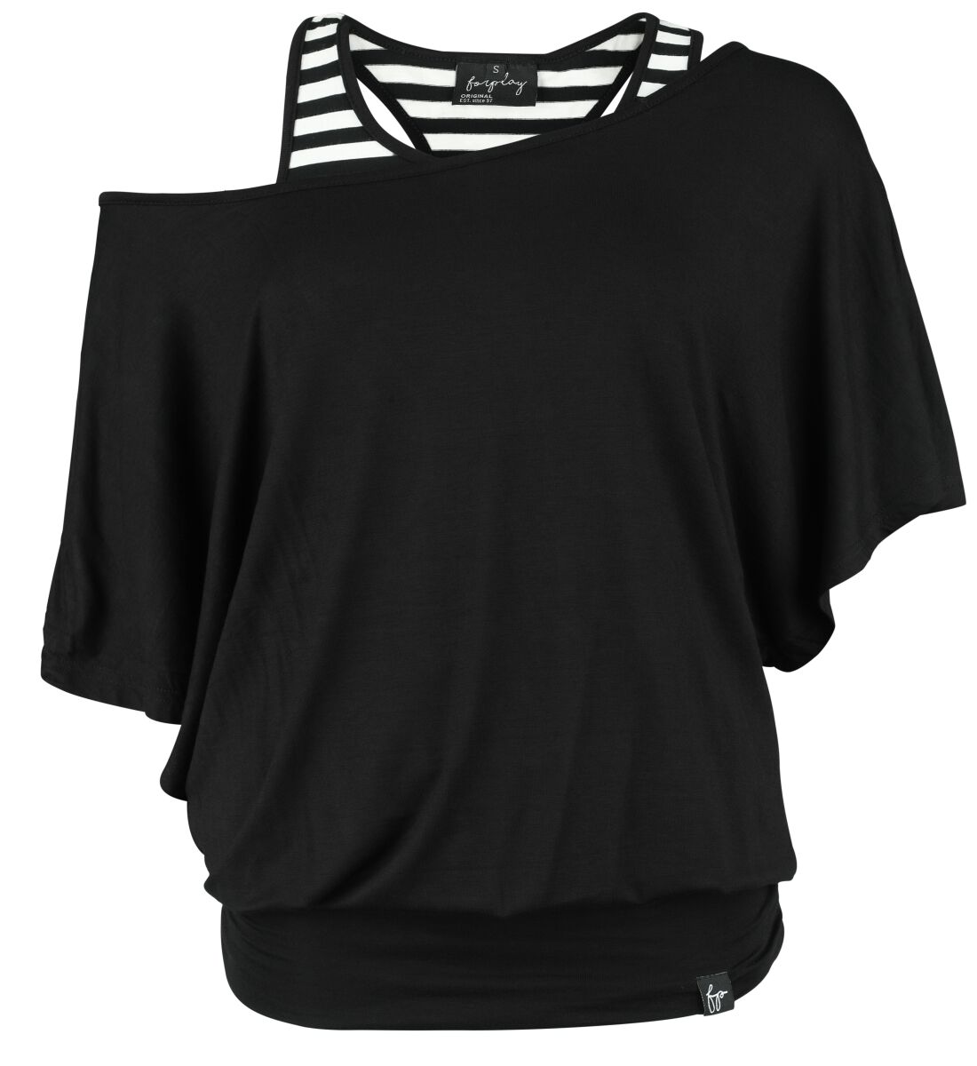 Image of T-Shirt di Forplay - Jean - S a XXL - Donna - nero/bianco