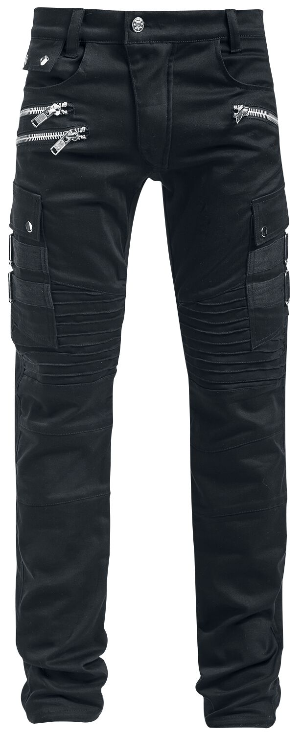 Chemical Black - Gothic Stoffhose - Anders Pants - W30L32 bis W38L34 - für Männer - Größe W34L32 - schwarz