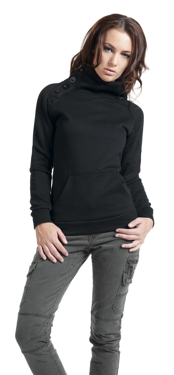 RED By EMP Sweat À Capuche Noir Femme Sweat-Shirt à Capuche Noir