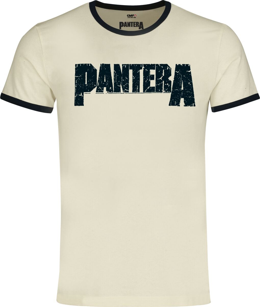 T-Shirt Manches courtes  de Pantera - Logo - Ringer Shirt - S à 5XL - pour Homme - blanc cassé