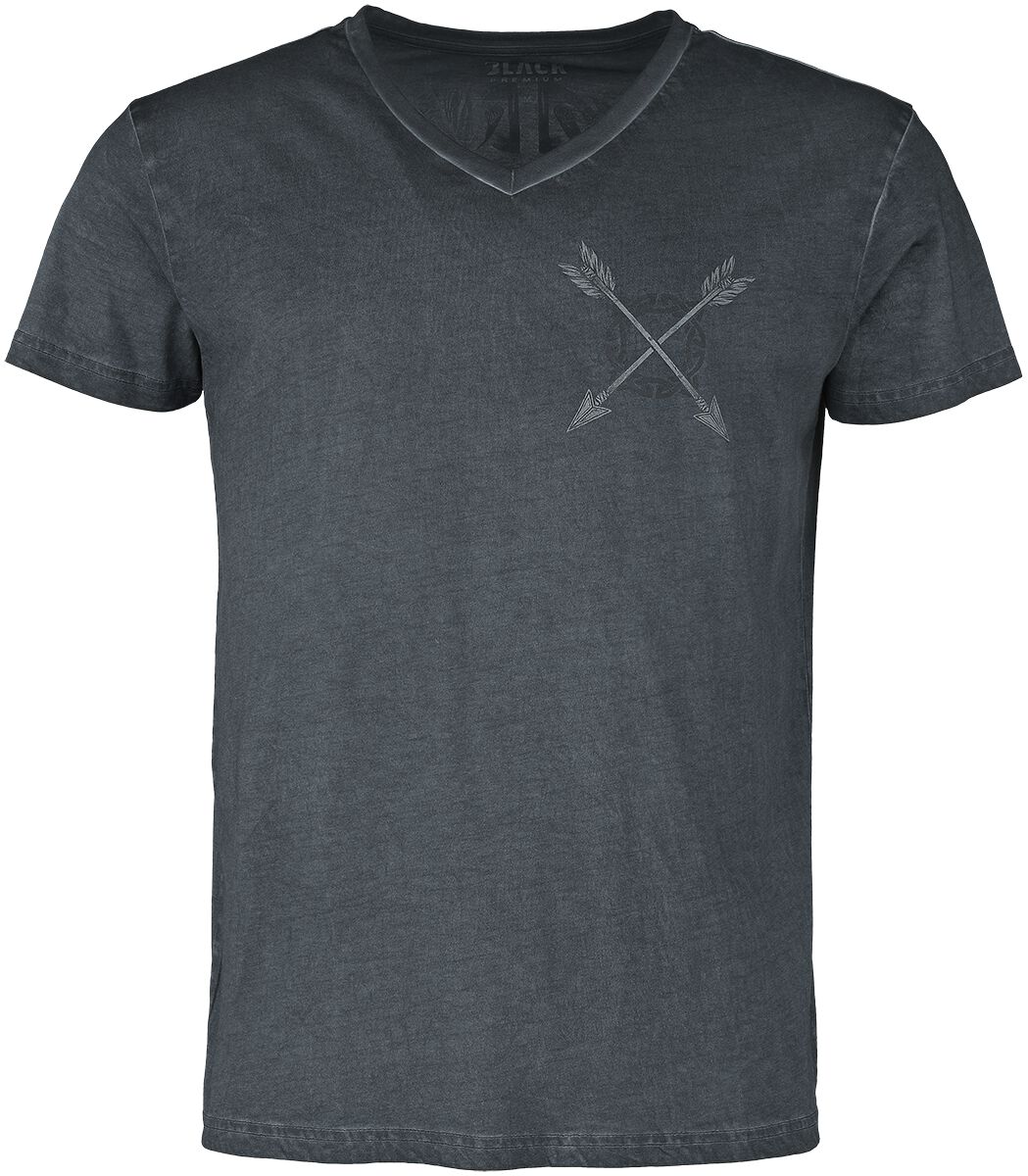 Black Premium by EMP T-Shirt mit detailreichem Wolfsprint T-Shirt grau in L